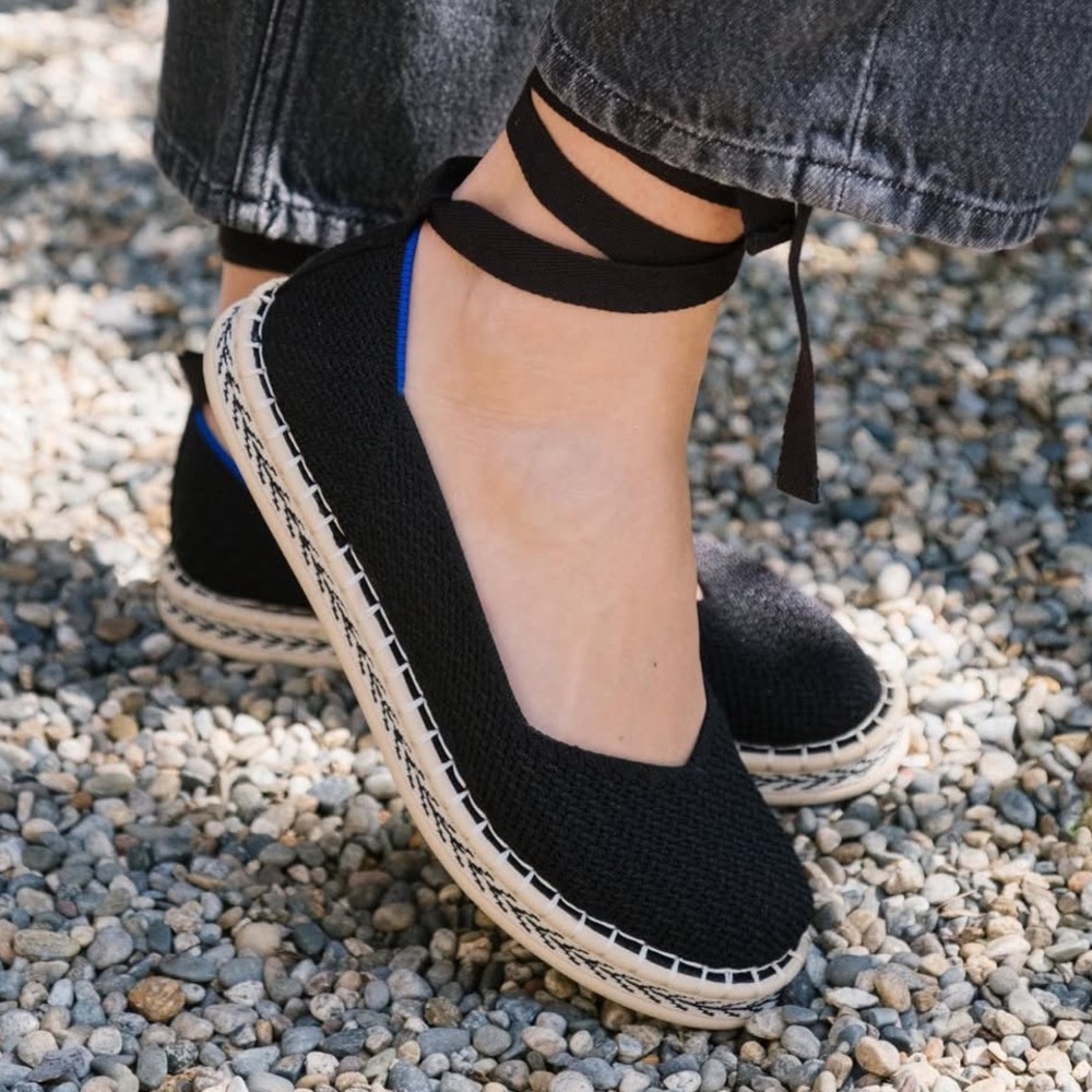 NIB Rothy’s Black Espadrille Flats